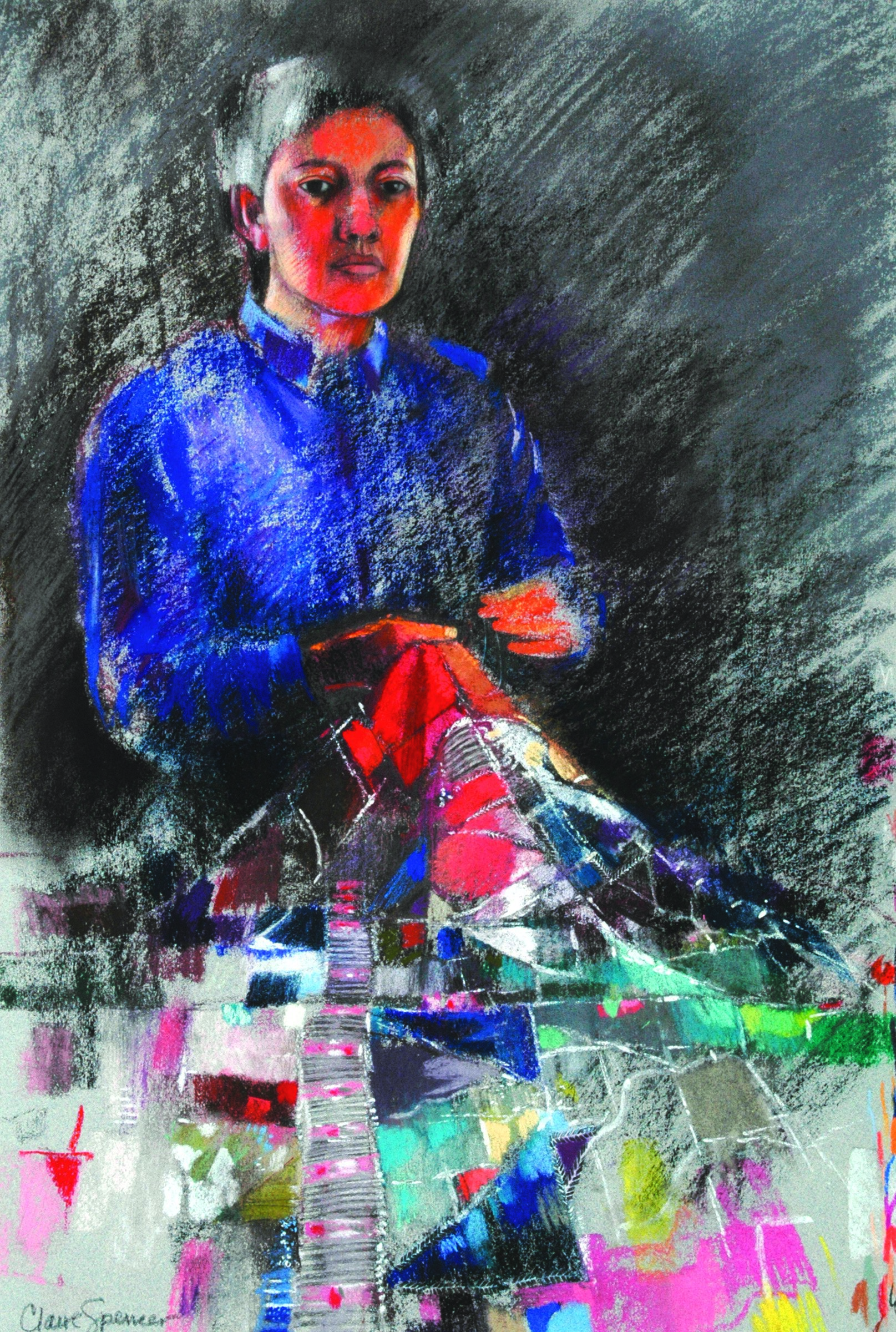 Self Portrait with Patchwork Quilt, 1986